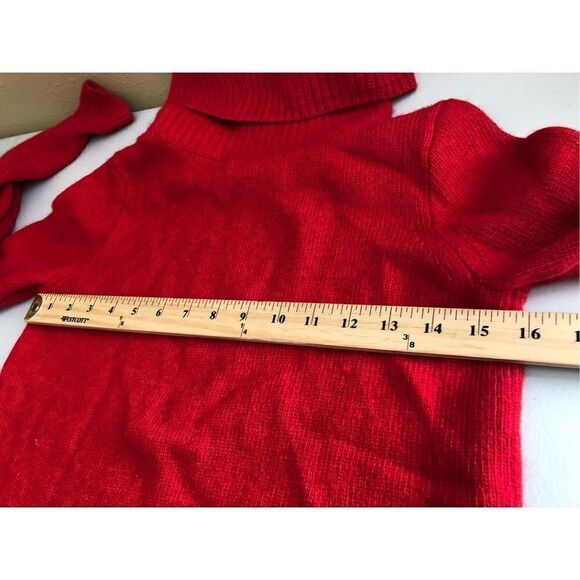 J. Crew Solid Red Turtleneck Merino Wool Blend Knit Sweater size S - Picture 6 of 12